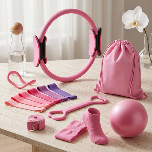 Complete yoga and Pilates fitness kit for strength and flexibility